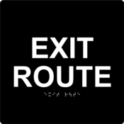 ACCUFORM NMC EXIT ROUTE ADA BRAILLE TACTILE SIGN